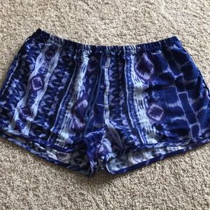 Blue print shorts